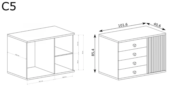 Komoda z szufladami Cali