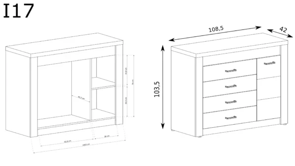 Komoda z szufladami Indianapolis I-17 - obrazek 4