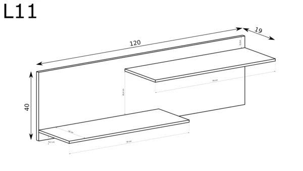 Półka na ścianę Livinio L-11 - obrazek 2
