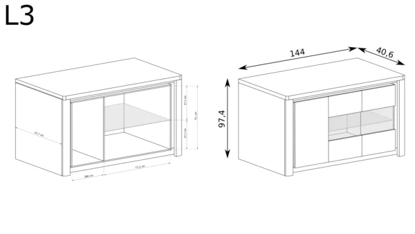 Nowoczesna komoda do jadalni L-3 - obrazek 5