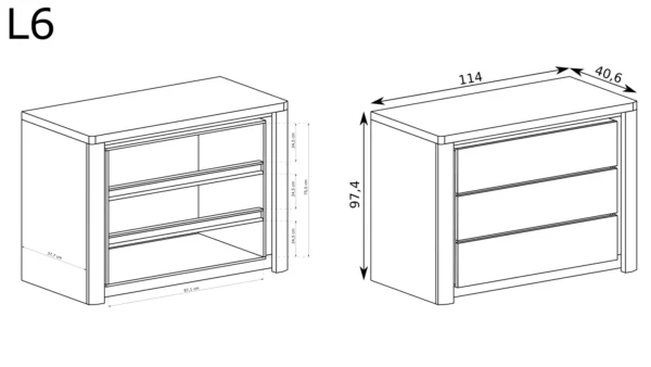 Komoda Livinio L-6 - obrazek 4