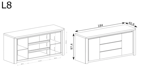 Komoda do salonu Livinio L-8 - obrazek 4