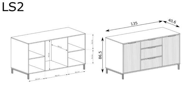 Nowoczesna komoda LINKaSTYLES LS-2 - obrazek 6