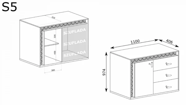 Nowoczesna komoda Senesi S-5 - obrazek 5