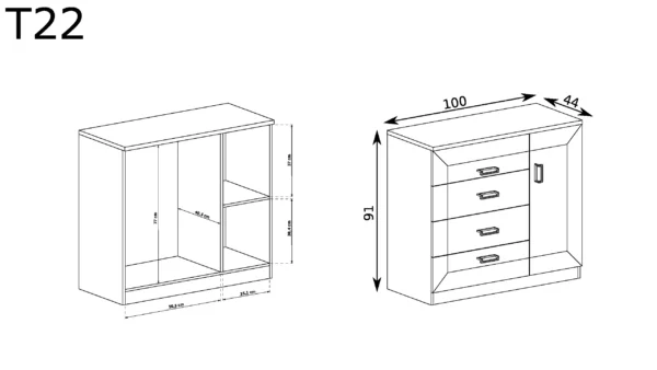 Elegancka komoda Tadeusz T-22 - obrazek 5