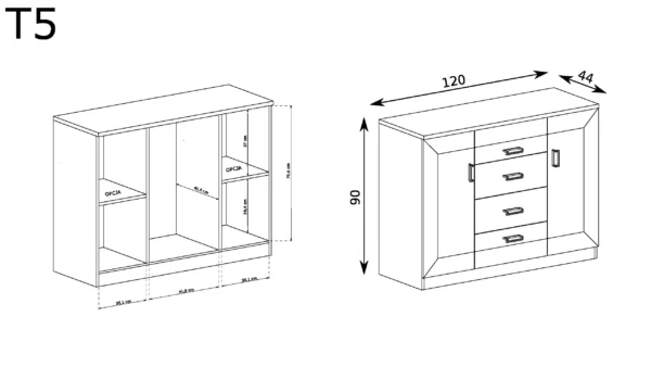 Elegancka komoda z szufladami Tadeusz T-5 - obrazek 5