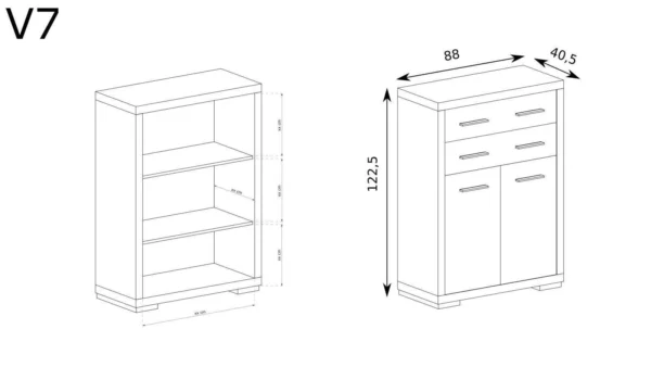 Wysoka komoda Vegas V-7 - obrazek 5