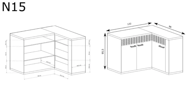 Komoda narożna Natural N-15 - obrazek 6