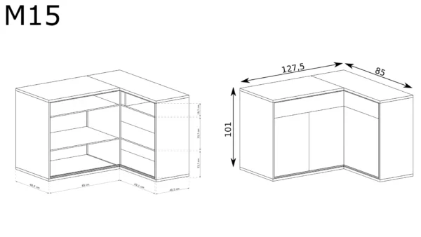Nowoczesna komoda narożna Mediolan M-15 - obrazek 6
