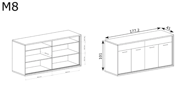 Nowoczesna duża komoda Mediolan M-8 - obrazek 7