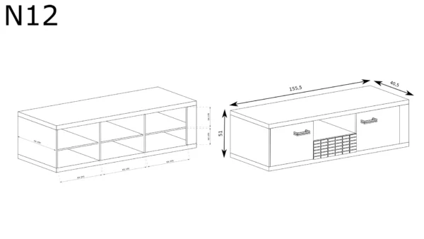 Szafka RTV Natural N-12 - obrazek 5