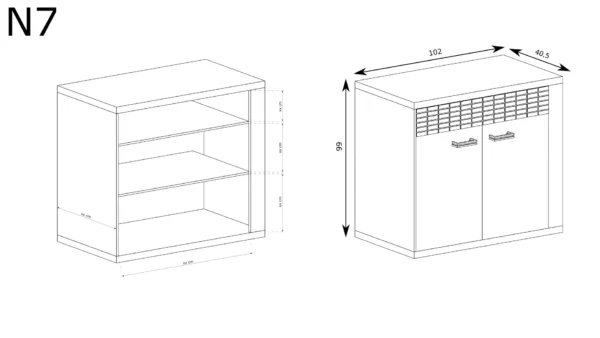 Mała komoda Natural N-7 - obrazek 6