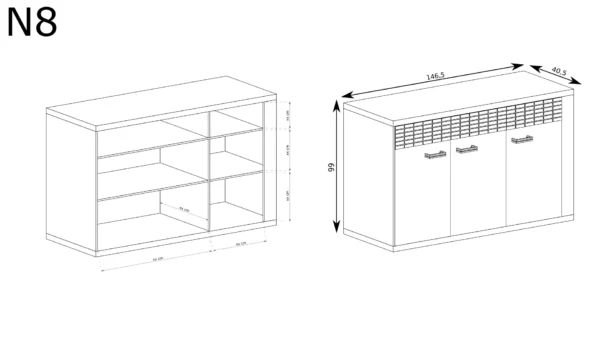 Komoda do salonu Natural N-8 - obrazek 6