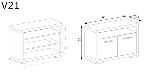 Mała szafka RTV Vegas V-21 - obrazek 3