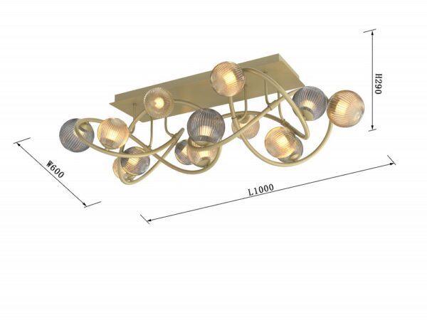 Złota lampa sufitowa Metz 12 - obrazek 4